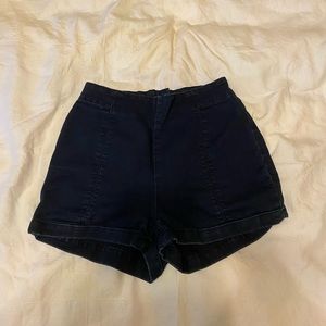 back zip up shorts